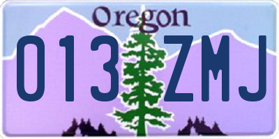 OR license plate 013ZMJ