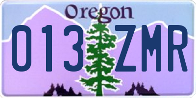 OR license plate 013ZMR