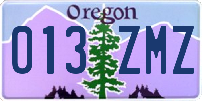 OR license plate 013ZMZ