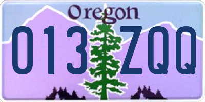OR license plate 013ZQQ