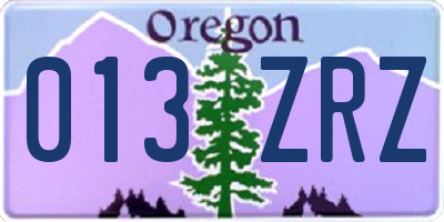 OR license plate 013ZRZ