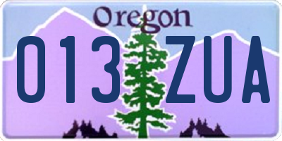 OR license plate 013ZUA