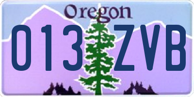 OR license plate 013ZVB