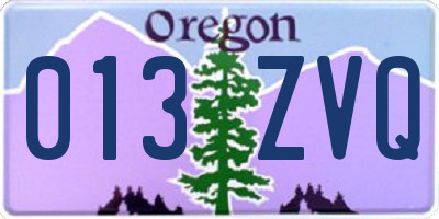 OR license plate 013ZVQ