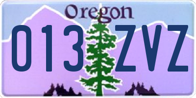 OR license plate 013ZVZ