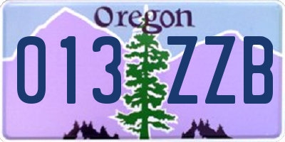 OR license plate 013ZZB