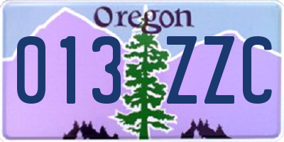 OR license plate 013ZZC
