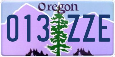 OR license plate 013ZZE