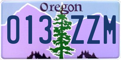 OR license plate 013ZZM