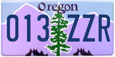 OR license plate 013ZZR
