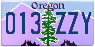 OR license plate 013ZZY