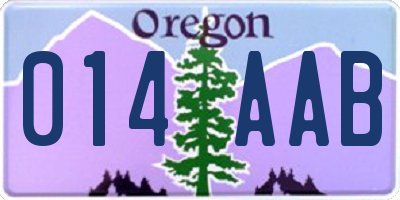 OR license plate 014AAB