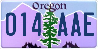 OR license plate 014AAE