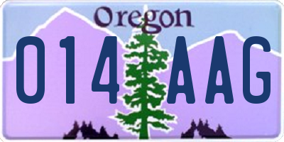 OR license plate 014AAG
