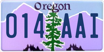 OR license plate 014AAI
