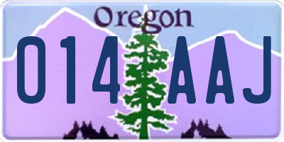OR license plate 014AAJ