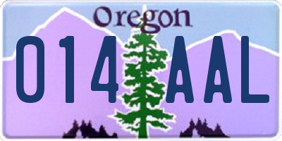 OR license plate 014AAL
