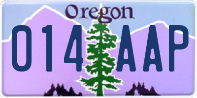 OR license plate 014AAP