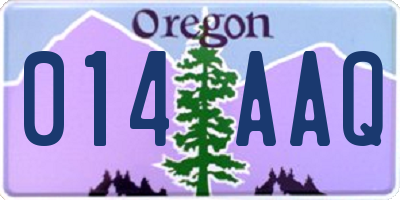 OR license plate 014AAQ
