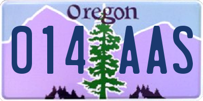 OR license plate 014AAS