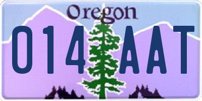 OR license plate 014AAT