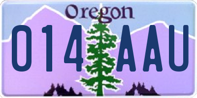 OR license plate 014AAU