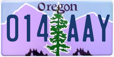 OR license plate 014AAY