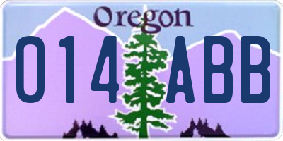 OR license plate 014ABB