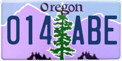 OR license plate 014ABE
