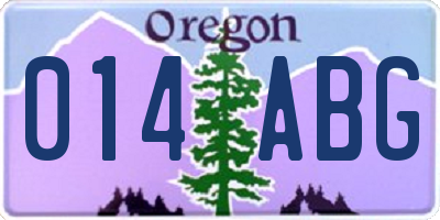OR license plate 014ABG