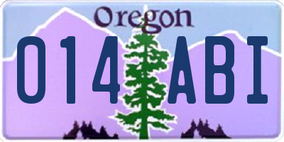 OR license plate 014ABI