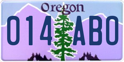 OR license plate 014ABO