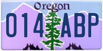 OR license plate 014ABP