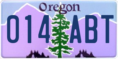 OR license plate 014ABT