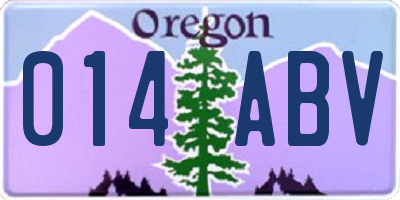 OR license plate 014ABV