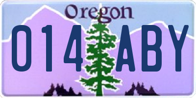 OR license plate 014ABY