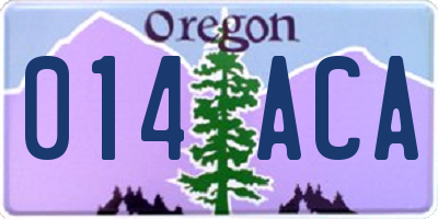 OR license plate 014ACA