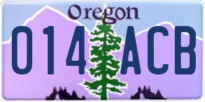 OR license plate 014ACB