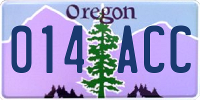 OR license plate 014ACC