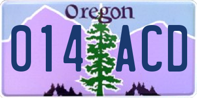 OR license plate 014ACD