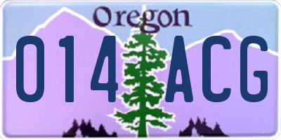 OR license plate 014ACG