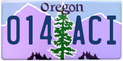 OR license plate 014ACI
