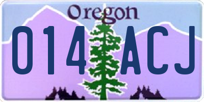 OR license plate 014ACJ