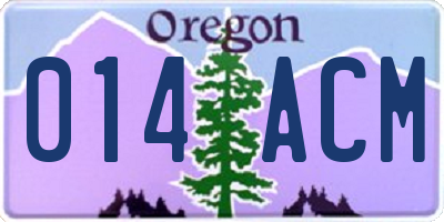 OR license plate 014ACM