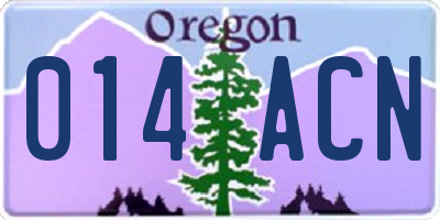 OR license plate 014ACN