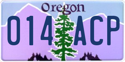 OR license plate 014ACP