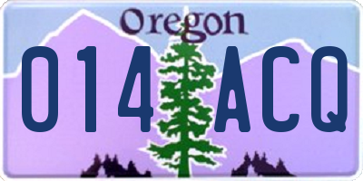 OR license plate 014ACQ
