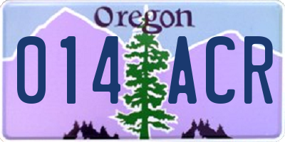 OR license plate 014ACR