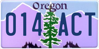OR license plate 014ACT
