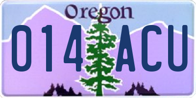 OR license plate 014ACU